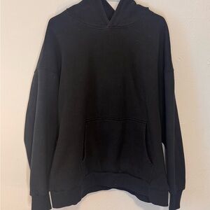 Men's Black Pullover Hoodie - Minimal Everyday Sweatshirt